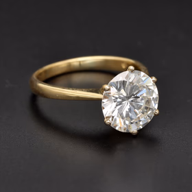 18ct Yellow Gold Diamond 3.34ct Solitaire Ring