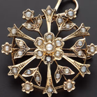 Antique Victorian 9ct Yellow Gold Brooch With Pearl Decoration