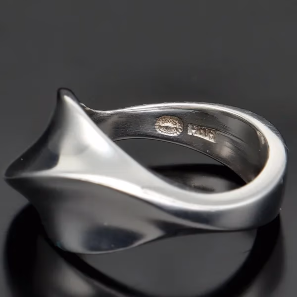 Modernist Danish Georg Jensen Sterling Silver Ring