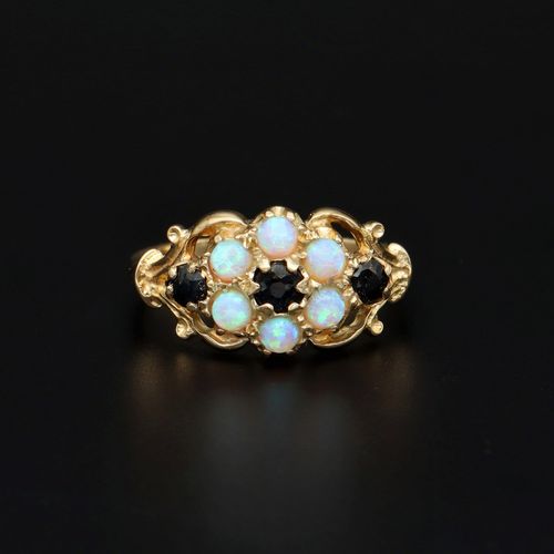 Victorian Style Opal and Sapphire ring image-2