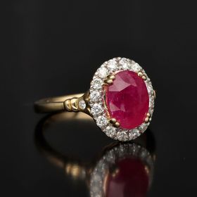 18ct Gold Ruby and Diamond Ring