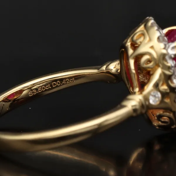 18ct Gold Ruby and Diamond Ring