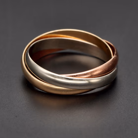 9ct Tri Colour Gold Triple Wedding Band