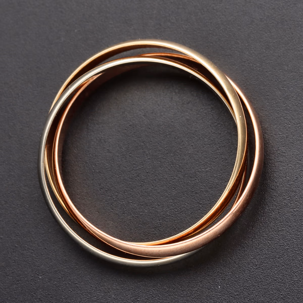 9ct Tri Colour Gold Triple Wedding Band