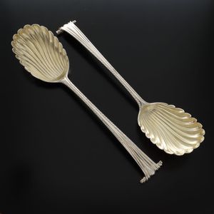 Pair of 18th Century Onslow Design Silver Spoons
