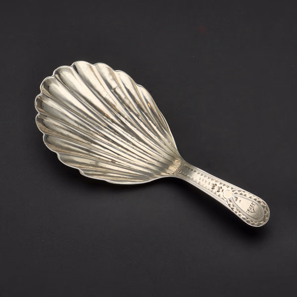 Antique George III Sterling Silver Shell Tea Caddy Spoon