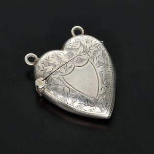 Victorian Silver Heart Shaped Vesta Case