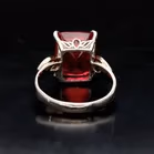 Platinum Chatham Ruby and Diamond Ring