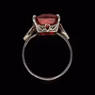 Platinum Chatham Ruby and Diamond Ring
