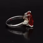 Platinum Chatham Ruby and Diamond Ring