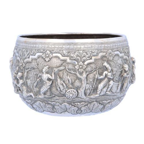 19th Century Burmese Silver Thabeik Bowl image-4