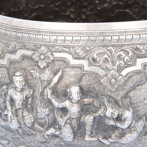 19th Century Burmese Silver Thabeik Bowl image-3