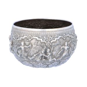 19th Century Burmese Silver Thabeik Bowl