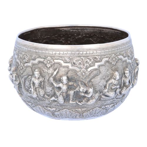 19th Century Burmese Silver Thabeik Bowl image-2