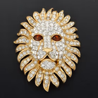 Attwood and Sawyer Vintage Gold Plated Lions Head Brooch