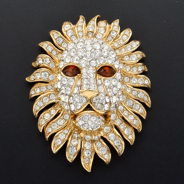 Attwood and Sawyer Vintage Gold Plated Lions Head Brooch
