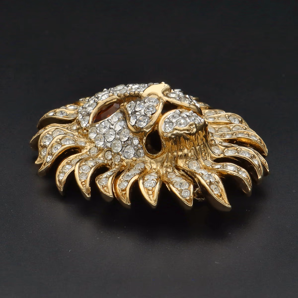 Attwood and Sawyer Vintage Gold Plated Lions Head Brooch