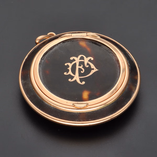 9ct Rose Gold Tortoiseshell Compact