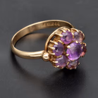 9ct Gold Amethyst Cluster Ring