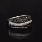18ct White Gold Black and White Diamond Band Ring