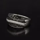 18ct White Gold Black and White Diamond Band Ring