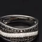 18ct White Gold Black and White Diamond Band Ring