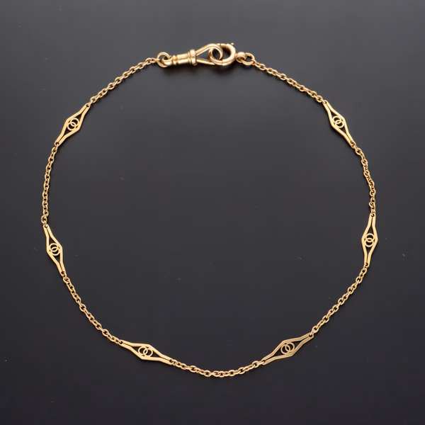18ct Yellow Gold Linked Connector Necklace