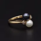 Gold Diamond & Cultured Pearl Ring