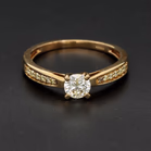 9ct Yellow Gold Brilliant Cut Diamond Ring