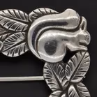 Danish Sterling Silver Fawn and Squirrel Brooch