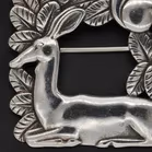 Danish Sterling Silver Fawn and Squirrel Brooch