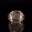 360° view of The Antique Victorian 1864 Enamel and Hairwork 9ct Gold Mourning Ring