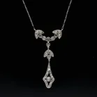 Platinum Art Deco Old Cut Diamond Necklace