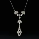 Platinum Art Deco Old Cut Diamond Necklace