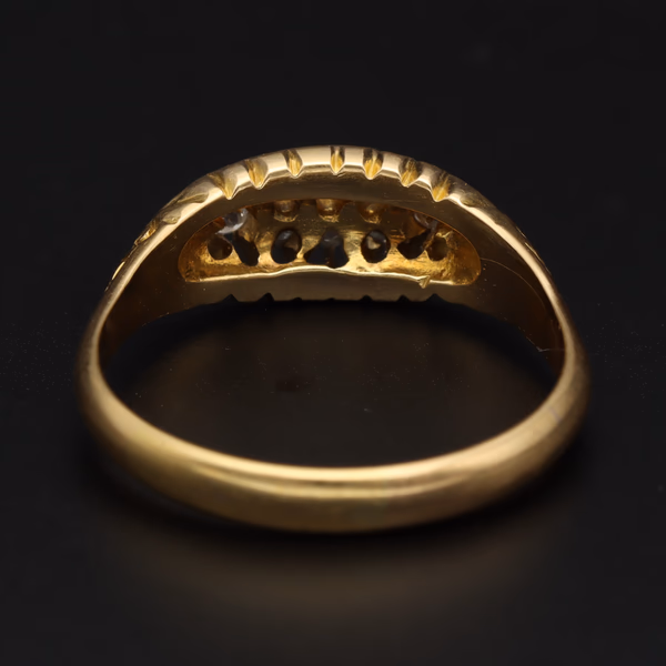 Heavy Antique 18ct Gold Old Cut Diamond Cluster Ring