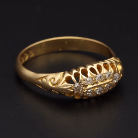 Heavy Antique 18ct Gold Old Cut Diamond Cluster Ring