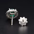 18ct White Gold Synthetic Emerald Earrings