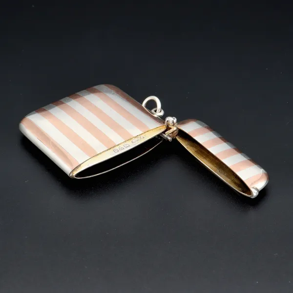 George V Silver Striped Vesta Case