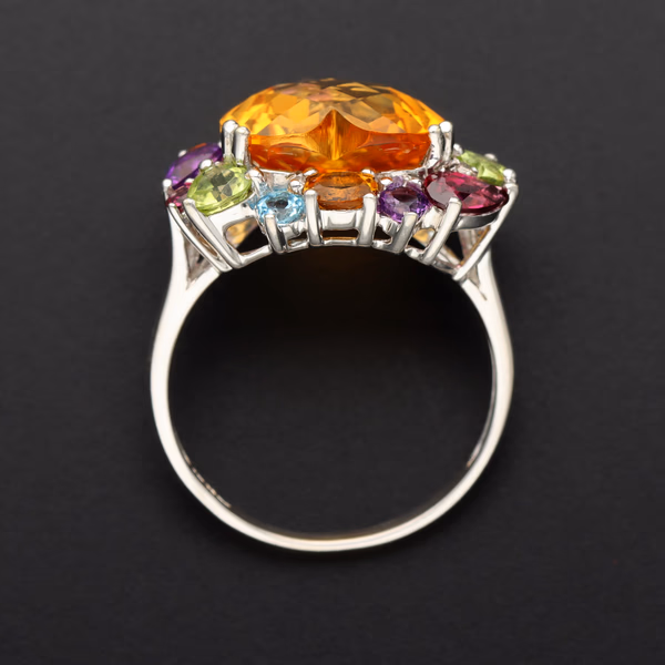 9ct Gold Citrine Topaz Amethyst Peridot Ring