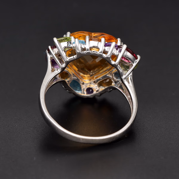 9ct Gold Citrine Topaz Amethyst Peridot Ring