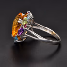 9ct Gold Citrine Topaz Amethyst Peridot Ring