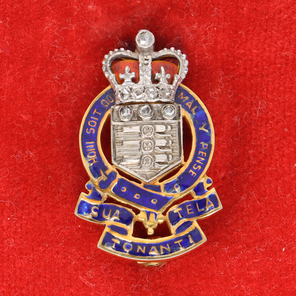 Rare 9ct Gold, Diamond & Enamel RAOC Badge By Garrard & Co