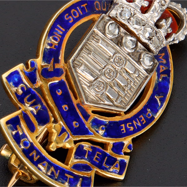 Rare 9ct Gold, Diamond & Enamel RAOC Badge By Garrard & Co