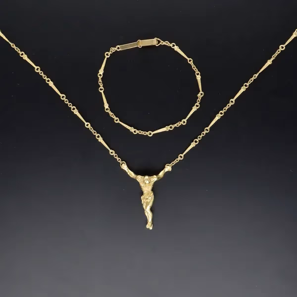 Salvador Dali 18ct Yellow Gold Necklace & Bracelet Set
