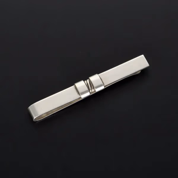 Boxed Vintage Georg Jensen Silver Cufflink and Tie Bar Set