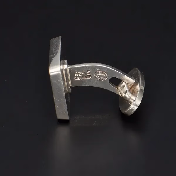 Boxed Vintage Georg Jensen Silver Cufflink and Tie Bar Set