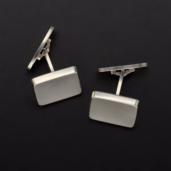 Boxed Vintage Georg Jensen Silver Cufflink and Tie Bar Set