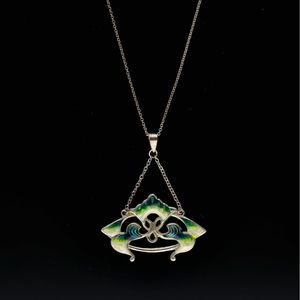 Art Nouveau Scottish Silver Enamel Necklace
