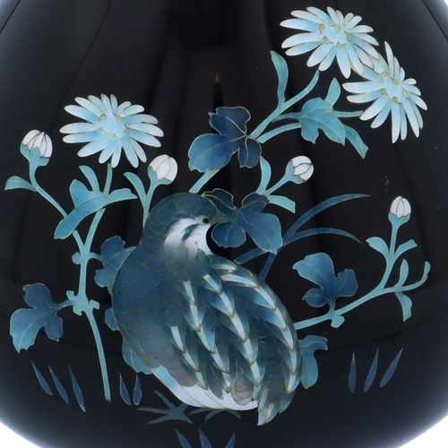 Japanese Cloisonné Enamel Quail Vase image-3