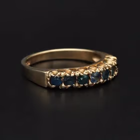 9ct Yellow Gold 7 Stone Sapphire Ring